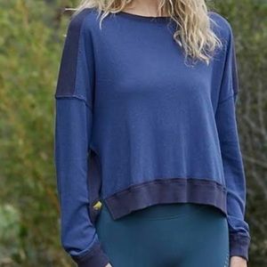 Free People Blue Workout Sweater for workout
